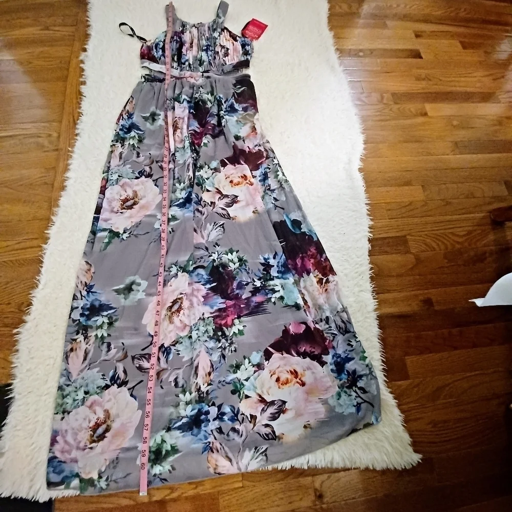 LITTLE Mistress Floral Halter Maxi Dress Sz 12 NWT - Picture 13 of 13